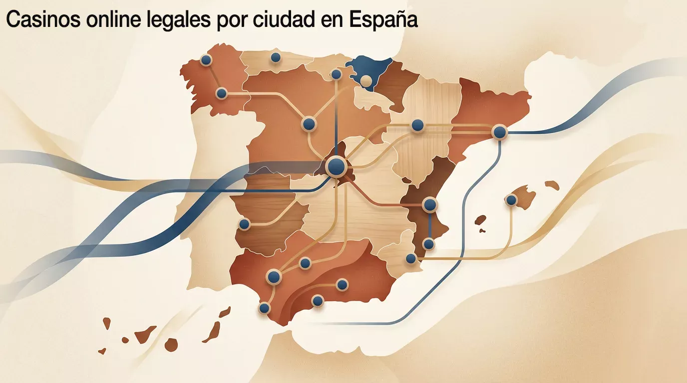 Mapa estilizado de España con puntos luminosos en las principales ciudades, símbolo del cluster por ciudad