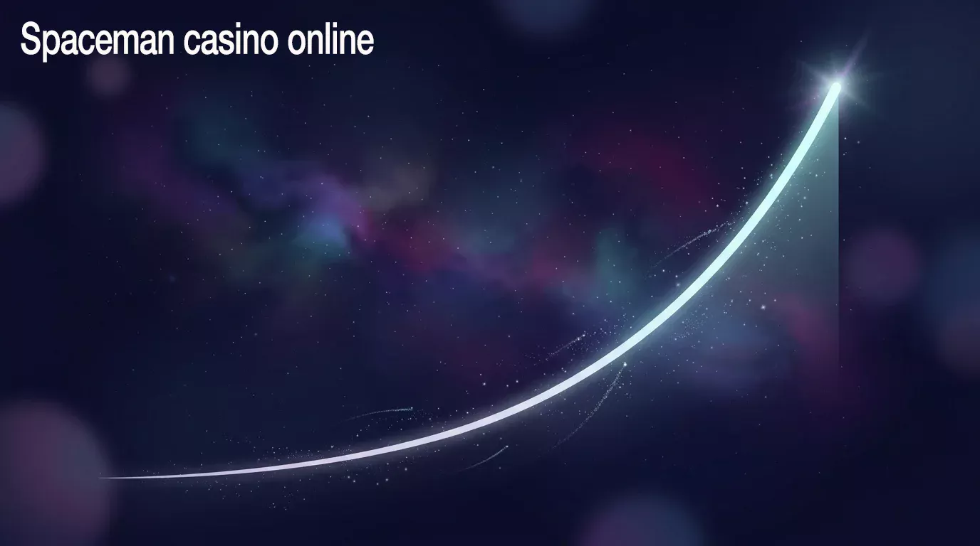 Curva exponencial sobre fondo cósmico con nebulosas tenues, evocando el crash game Spaceman